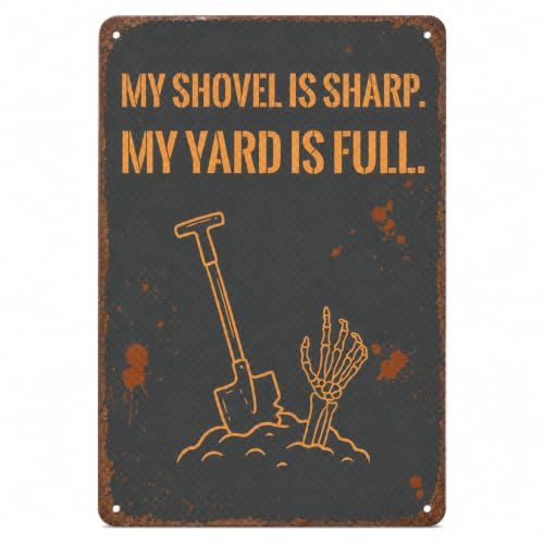 Funny Halloween Metal Tin Sign Wall Art Rustic Warning Plaque 8x12 Inch