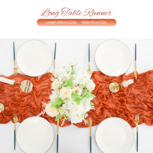 Orange Cheesecloth Table Runner 10 Pack 10FT Rustic Gauze Wedding Party Decor