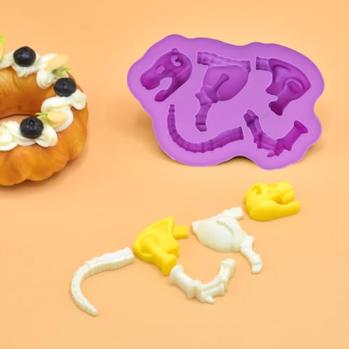 2 Pack Dinosaur Skeleton Silicone Molds for Chocolate Candy Gummy Baking