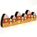 Lighted Candy Corn Table Centerpiece Halloween Fall Decor - Wooden Pumpkin