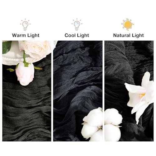 Black Cheesecloth Table Runner 120 Inch Halloween & Fall Decor - 1 Pack