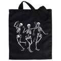 Halloween Canvas Tote Bag - Reusable Gift Goodie Bag with Dancing Skeleton