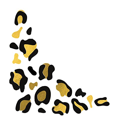 Gold & Black Leopard Print Metallic Under Eye Temporary Tattoos - 48 Pack - Cheerleading & Spirit Events