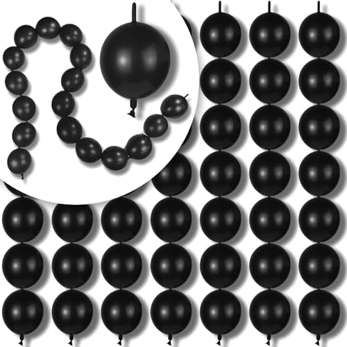 Black Link Balloons 6 Inch Latex Balloon Set - 100 Pack for Party Decor