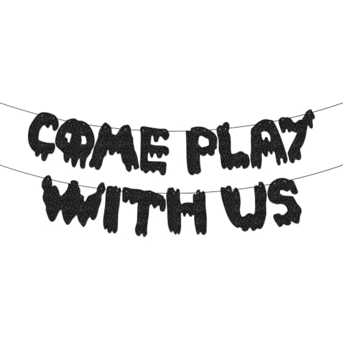 Halloween Banner - 6Ft Spooky “Come Play With Us” Decor for Haunted House & Party