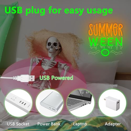 Green Summer Halloween Neon Sign - Dimmable LED Party Backdrop Decoration