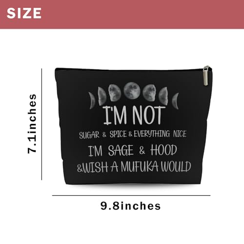 Gothic Wiccan Astrology Makeup Bag - Sun Moon Design, Compact Cosmetic Pouch