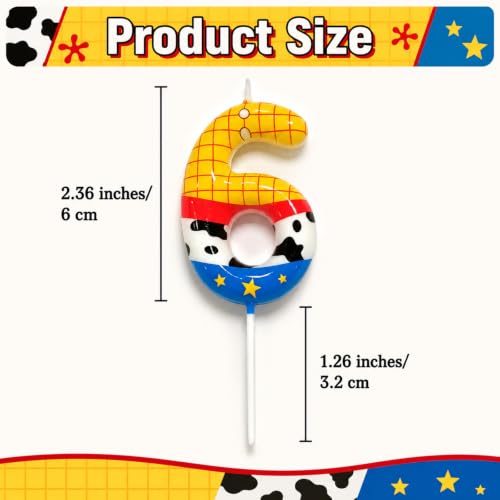 Yellow Number Birthday Candles for Cake Topper - Blue & Yellow 6