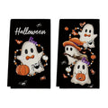 Black Beads Ghost Halloween Kitchen Towels Set of 2 18x26 Inch - Artoid Mode