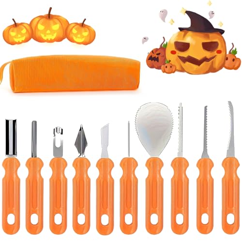 Halloween Pumpkin Carving Kit - Stainless Steel Tools Set for DIY Jack-o'-Lanterns