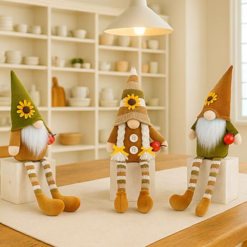 Fall Pumpkin Gnome Decor Set - Plush Autumn Table Ornaments for Thanksgiving & Home