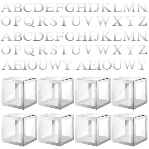 Transparent Balloon Boxes with Silver Variation - 8 Pack, 11.81 Inch