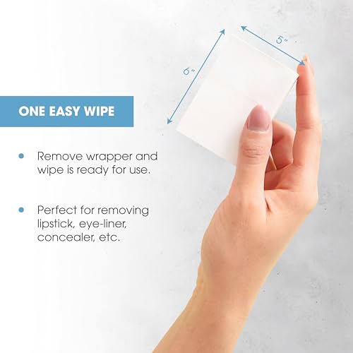 Diamond Wipes Makeup Remover Face Wipes with Vitamin E - 50 Count, Light Blue Packaging