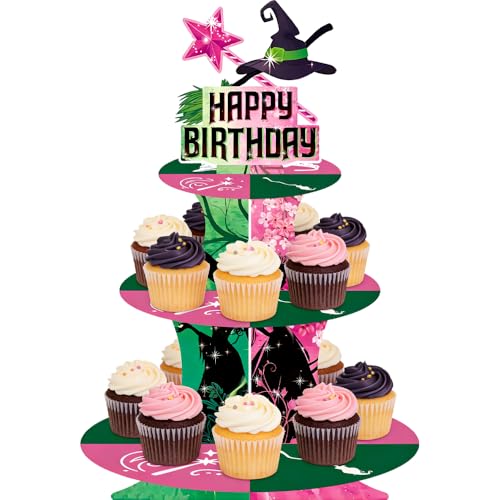 Pink 3-Tier Cake Stand for Birthday Party Decorations, Cupcake Tower & Tableware
