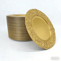 Gold 13-Inch Elegant Plastic Charger Plate Set - 50 pcs for Wedding & Party
