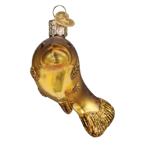 Old World Christmas Brown Trout Glass Ornament for Christmas Tree - Handcrafted Lake Fish Decoration