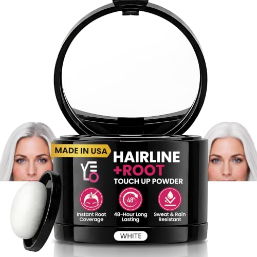 VELO Root Touch Up Hair Color Powder - White, Instant Gray & Root Cover, Long Lasting, Sweatproof, Travel-Ready