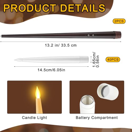 40 Pcs Flameless Floating Candles with Remote Control for Halloween & Holiday Decor
