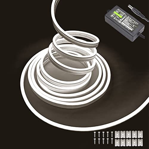 White Neon LED Strip Lights 16.4ft Waterproof Flexible Indoor Outdoor Decoration - Variation: White / 5M