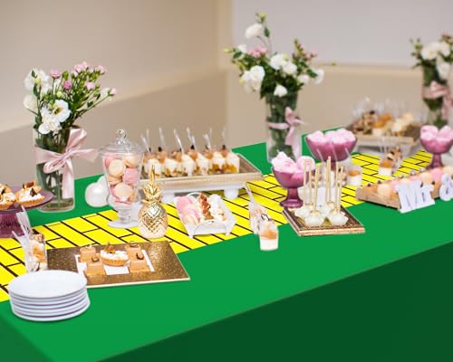 6 Pcs Yellow Brick Disposable Tablecloths 54 x 108 Inch for Party Decor - Variation 6