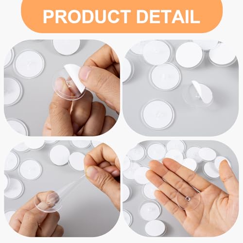 Self-Adhesive Ceiling Hooks 60 Pack Clear Disc for Hanging Decorations - Variation of Transparent-60 Pack