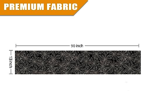 Halloween Spider Web Table Runner Black Linen 13 x 90 Inch - Seasonal Decor
