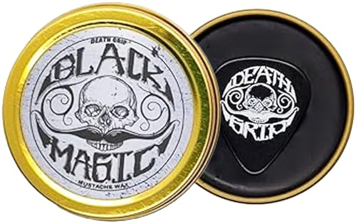 Mustache Wax - Extra Strong Hold Black Magic Death Grip - Hide Gray Hair - Unscented 1 oz
