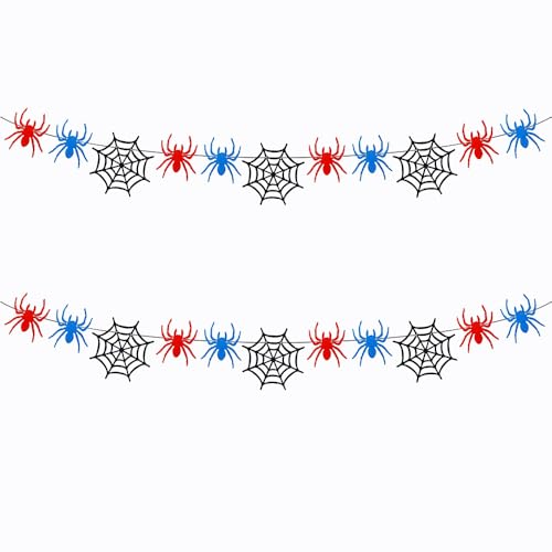Halloween Spider Web Garland Banner - Felt Hanging Decorations for Home & Party