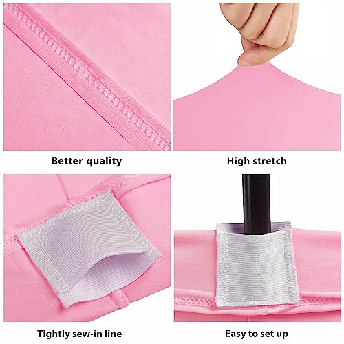 6ft Stretch Spandex Fitted Table Cloth for 6 Foot Tables - Hot Pink 72x30 Inches 2 Pack
