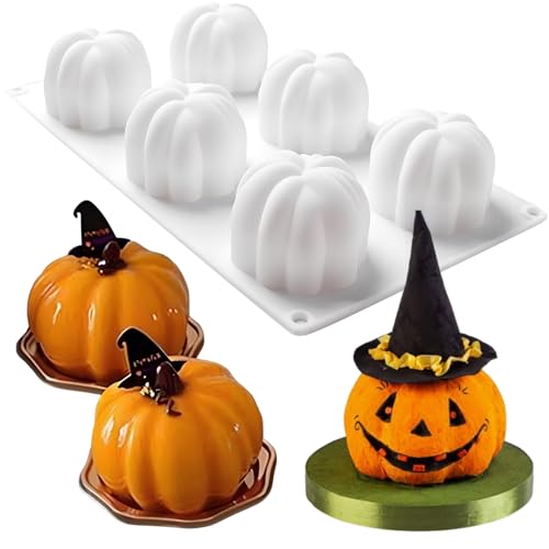 Pumpkin Silicone Mold 6 Cavities for Halloween & Thanksgiving - White / Medium / 1