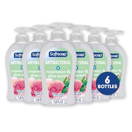 Antibacterial Hand Soap with Rosewater & Aloe - 11.25 oz Pack of 6 - Sensitive Formula