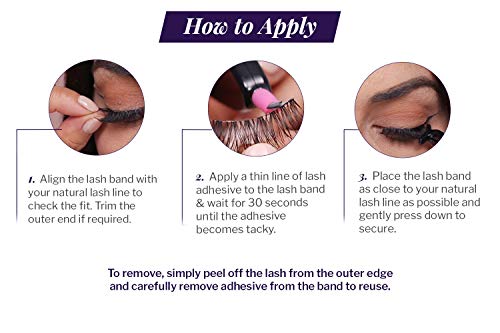 False Eyelashes L Curl 4 Pairs - Natural, Reusable, Perfect for Hooded Eyes