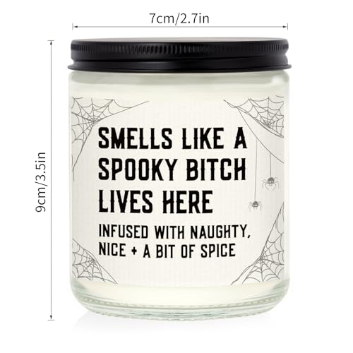 Spooky Halloween Candle with Witchy Web Design and Dark Humor - 7oz Soy Wax