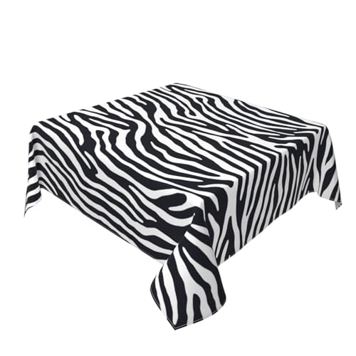 Leopard Zebra Square Tablecloth 60 x 60 Inches Washable Waterproof Decor