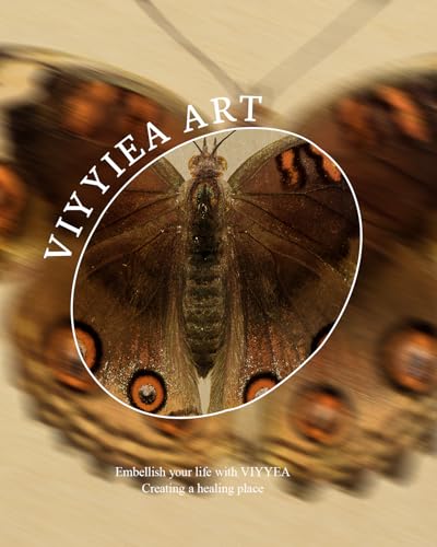 Vintage Butterfly Wall Art - Gold Frame 12x16 Inch, Peacock Pansy Variation