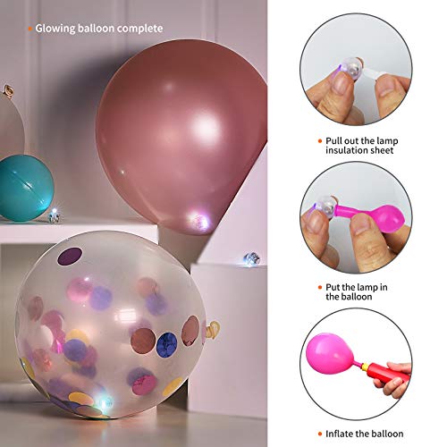 Red Balloon LED Light Set - 200pcs Waterproof Mini Ball Lights for Parties & Weddings - Long Battery Life