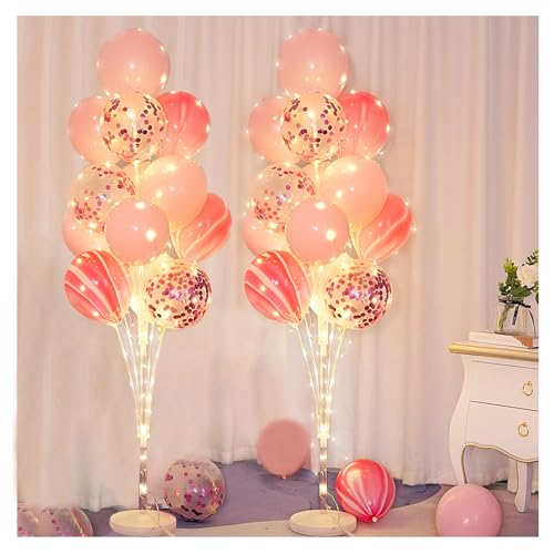 Balloon Arch Stand Kit with LED String Lights and 26 Balloons for Party Decorations