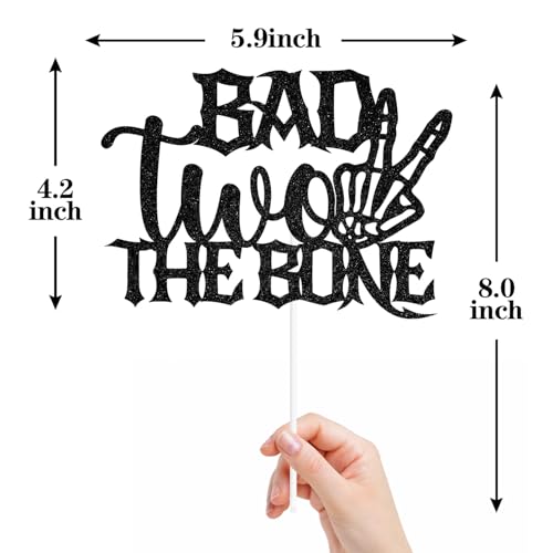 Skull Cake Topper for 2nd Birthday Halloween Party Decorations - Spooky Cake Decor