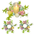 Easter Egg Candle Rings Set of 3 Spring Wreaths for Candle Holders and Decor