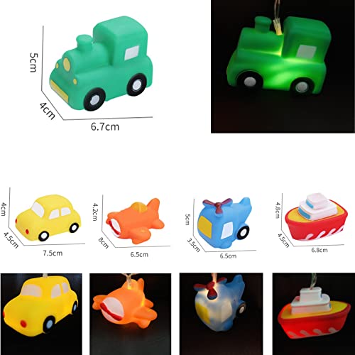 Transportation String Lights USB Powered - Kids Room & Holiday Decor - Collection of Aircraft, Train, Ship & Vehicle Shapes - Transportation Series