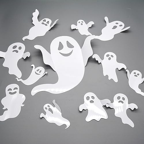 Halloween Ghost Wall Decals - 25 Reusable Spooky Vinyl Stickers for Home & Party Decor