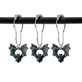 Halloween Bat Shower Curtain Hooks Set - Black Bat Style 2, Rustproof Stainless Steel, 12 Pieces
