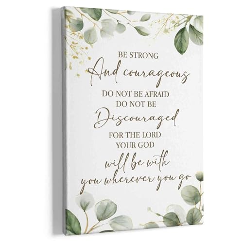 Big Bible Verse Wall Decor - 36x24 Inch Canvas Framed Religious Wall Art