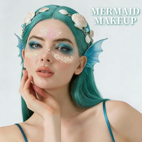 Body Glitter Gel with 9 Shapes for Face & Body - Festive Makeup Sparkle