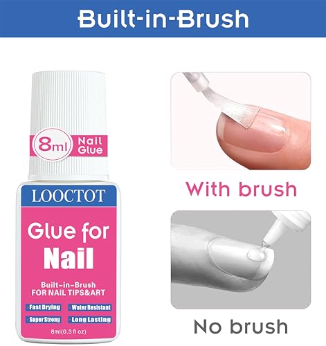 Super Strong Nail Glue for Tips & Acrylic Nails - Waterproof & Fast-Drying