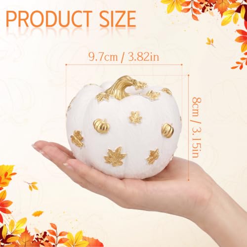 White and Gold Resin Pumpkin Decor - Fall Table Centerpiece - Variation of THIS listing