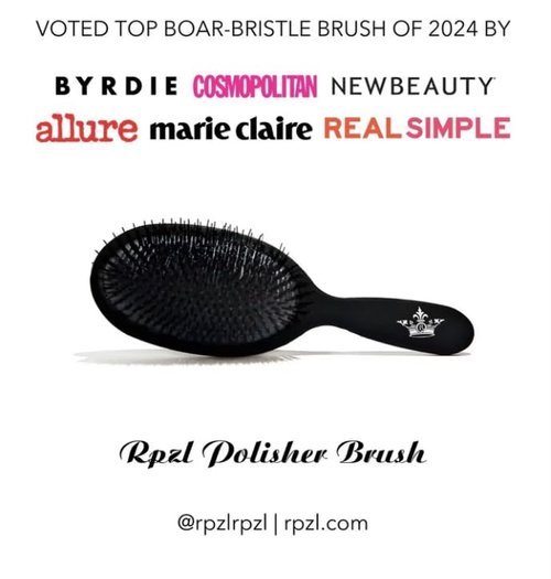 RPZL Boar Bristle Brush - Cushioned Styling Tool for Smoothing & Polishing Hair - All Hair Types, Wet or Dry