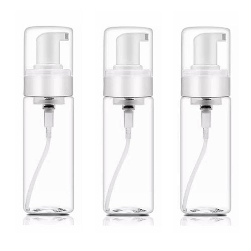 Foaming Dispenser Bottle,3Pcs 7oz/200ml Transparent Empty Spray Bottles Plastic Foam Pump Bottle Travel Soap Bottle Soap Foam Bottle Portable Foam Bottle for Hand Soap,Lash Cleanser