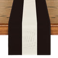 13x72 Inch Table Runner Beige and Black Stripes for Halloween Party Kitchen Dining Decor