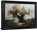 Dark Old Tree Gothic Wall Art - 24x16 Inch Framed Landscape Decor